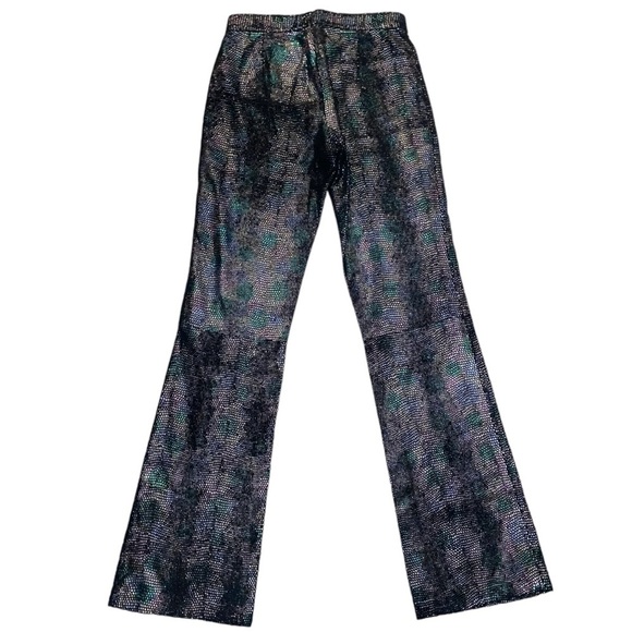 VINTAGE Maxima Wilson's Leather Disco Retro Snake Skin Flare Leather Pants Sz 6 - Picture 4 of 12